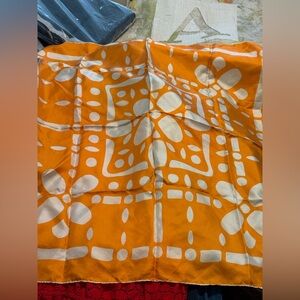 Nina Ricci Orange and White Scarf